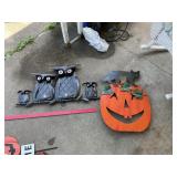Halloween Yard Decorations Owls & Pumpkin