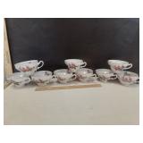 Pompadour Rose Gold Trimmed Bone China  Cups 13