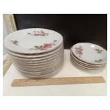 Pompadour Rose Gold Trimmed Bone China  Saucers