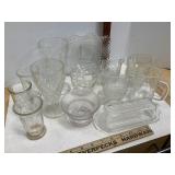 Vintage Crystal Glassware Butter Dish & More