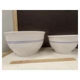 Gibson BLUE Striped Ceramic Mixing Bowls 2