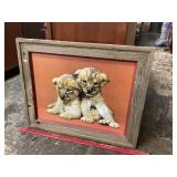 3D Lion Cub Wall Art In Wood Frame
