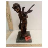 Bronze & Green Marble Cupid Statue