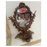 Cast Iron Gold Painted Vanity Swivel  Mirror on