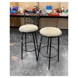 Metal Bar Stools 2, 1 No Back