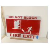 DO NOT BLOCK FIRE EXIT Metal Reflective Stick On