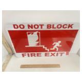 DO NOT BLOCK FIRE EXIT Metal Reflective Stick On