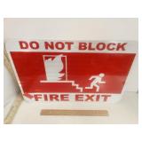 DO NOT BLOCK FIRE EXIT Metal Reflective Stick On