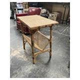 Rattan & Bamboo Side Table Magazine Storage