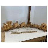 Vintage Wooden Toy Train Set
