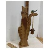 Folk Art Wooden Kitty Cat