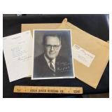 Sen Philip A Hart Autographed Photo & Letter