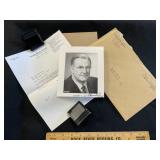 Sen Edward V Long Autographed Photo & Letter