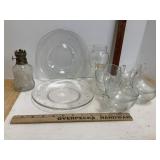 Clear Glass Mugs & Plates & Lamp