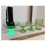 Uranium Glass 4 Pieces