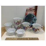 Vintage Coffee Mugs & Pier 1 Ramekins & Trivet