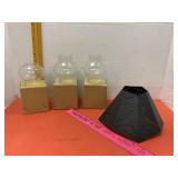 Metal Candle Shade & 3 Glass Shades In Boxes