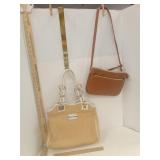 Calvin Clown Woven Material /Leather Handbag &