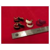 Monet Gold Tone & Enamel Clip On Earrings 4 Pairs