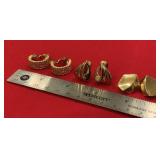 Monet Gold Tone Clip On Earrings 3 Pairs