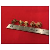 Monet Gold Tone Clip On Earrings 3 Pairs