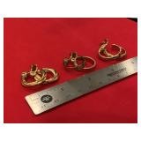 Monet Gold Hoop Clip Earrings 3 Pairs