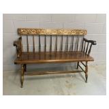 Hitchcock Style Wooden Bench, Has Scratch