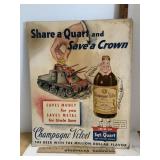 Vintage Champagne Velvet Poster Terre Haute, IN