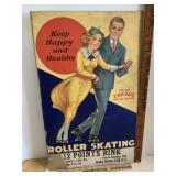 Vintage 12 Points Terre Haute Roller Rink Poster