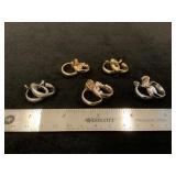 Monet Gold Silver Tone Clip On Earrings 5 Pair