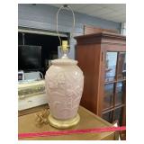 Glass Floral Table Lamp