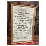 Hand Stitched Embroidered Prayer Sampler