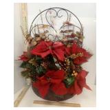 Large Poinsettia  & Pinecones Faux