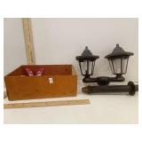 Wooden Divided Storage Box with  Assorted Tools &