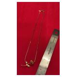Monet Gold Tone Rose Necklace