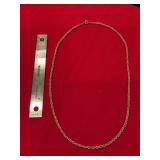 Gold Tone 24' Twisted Link Chain Necklace