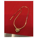 Monet Gold Tone Necklace Broken
