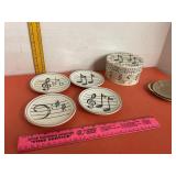 MWW Music Note Plates In Storage Container