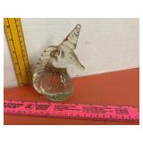 Glass Unicorn Paperweight