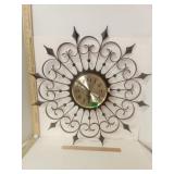 MCM Elgin Metal Starburst Battery Clock
