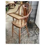Vintage Wooden High Chair Damage To Leg