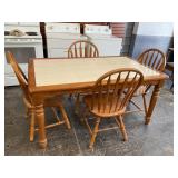Wooden Table Ceramic Tile Top 4 Chairs