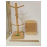 Wooden Mug Rack & Mini Cutting Board