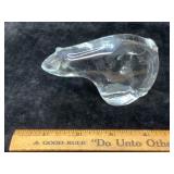 Clear Glass Polar Bear Paperweight