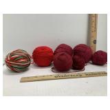Reds & Colorful Holiday Yarn Balls