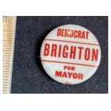 1972 Bill Brighton For Mayor Terre Haute, IN