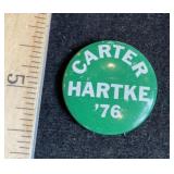1976 Jimmy Carter Vance Hartke Campaign Button
