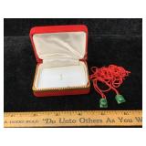 Little Jade Frogs On Red Cord