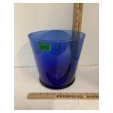 Blue Glass Wide Vase