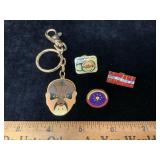 Various Pins & Chinese Opera Mask Keychain